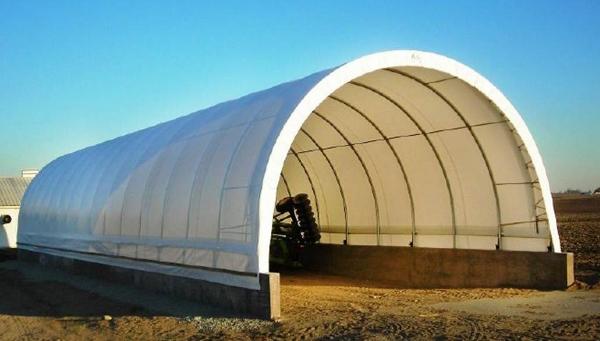 20'Wx36'Lx16'H wall mount fabric structure
